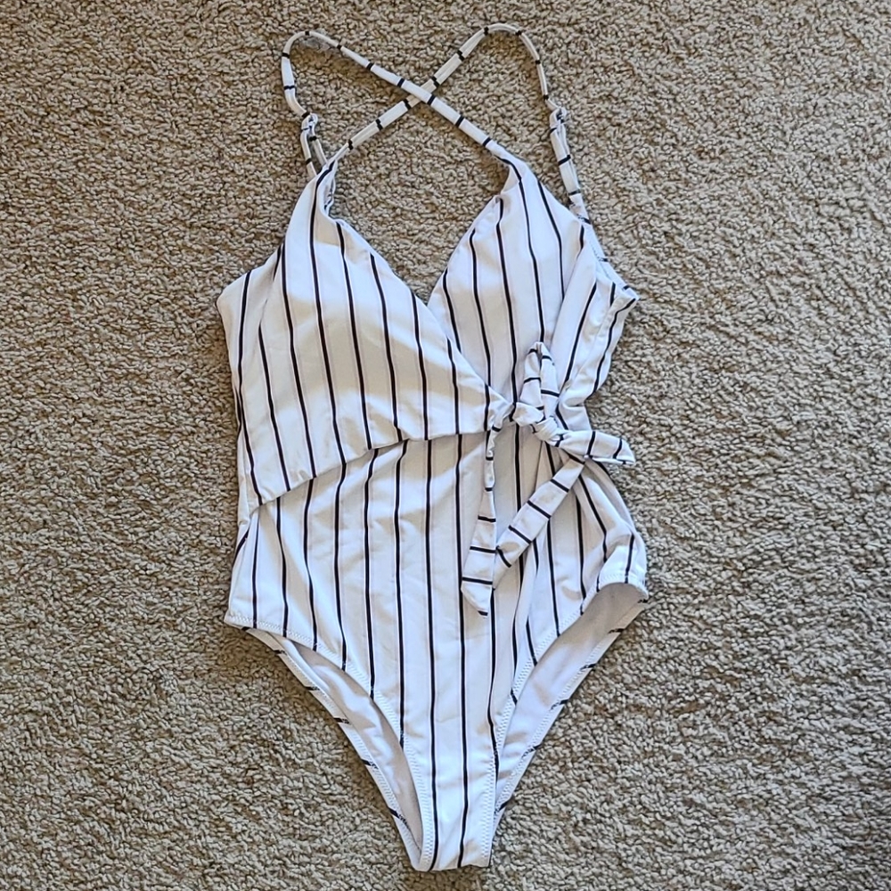 Striped One Piece Swimsuit